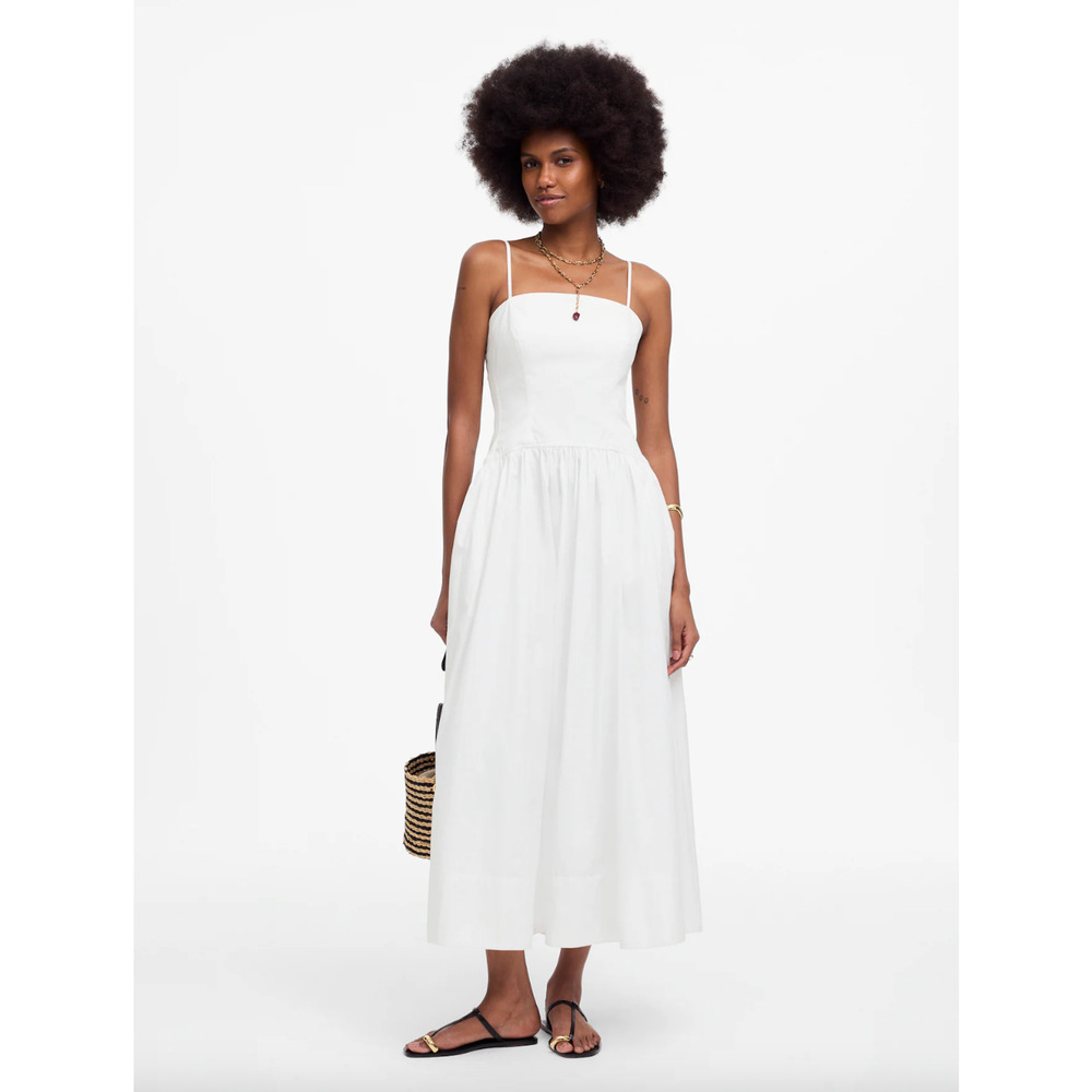NWT Madewell White Midi Sundress with Thin Straps